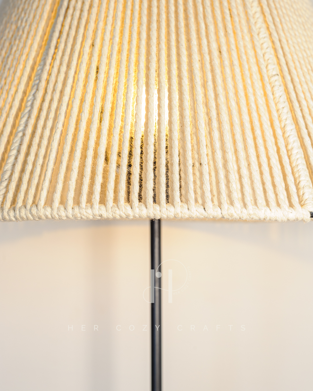 Seaside Town Lamp - Driftwood base, handmade jute shade, village detail - Image 2