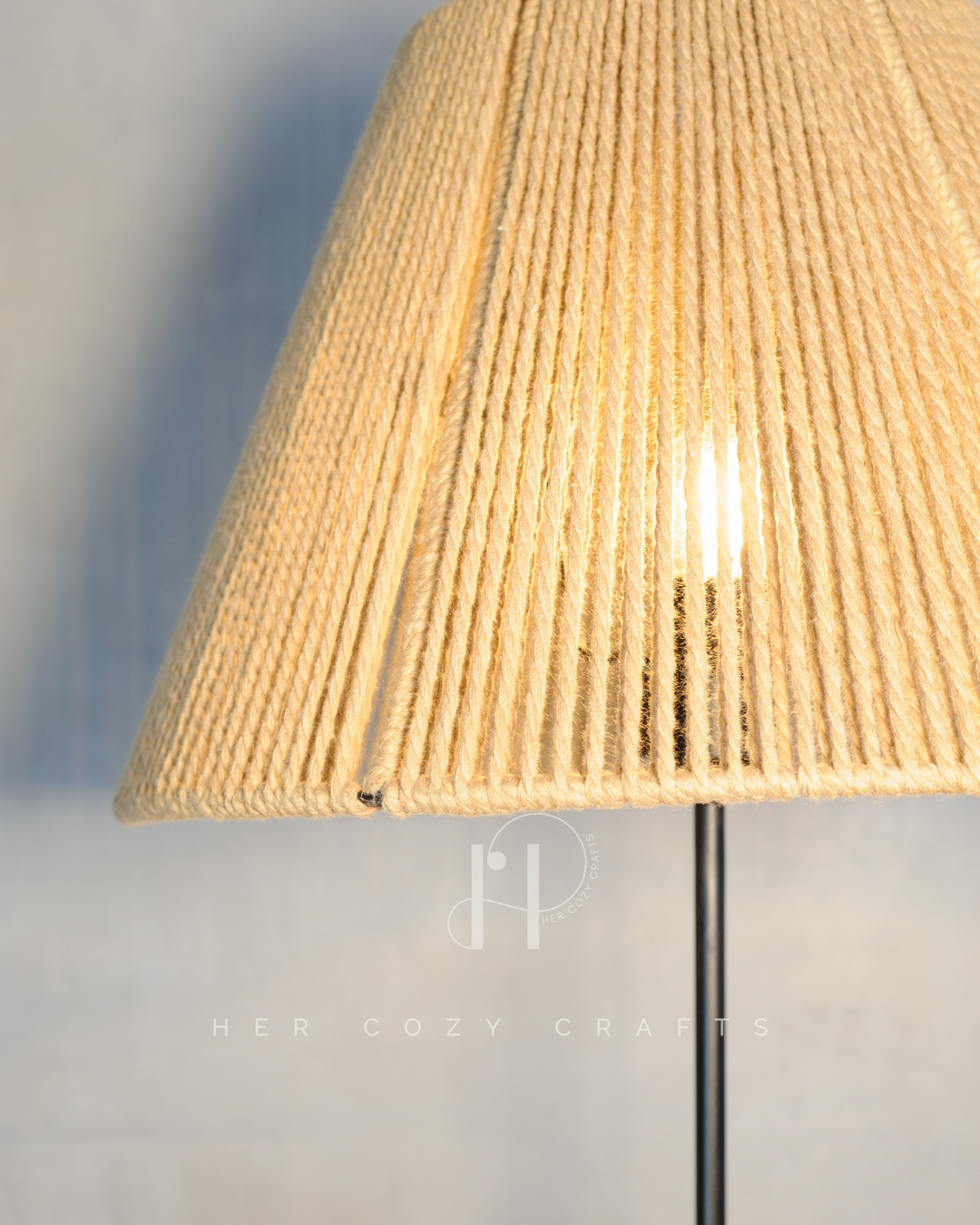 Cliffside Cottage Lamp - Cottage on cliff with jute shade and tree(Copy) - Image 4
