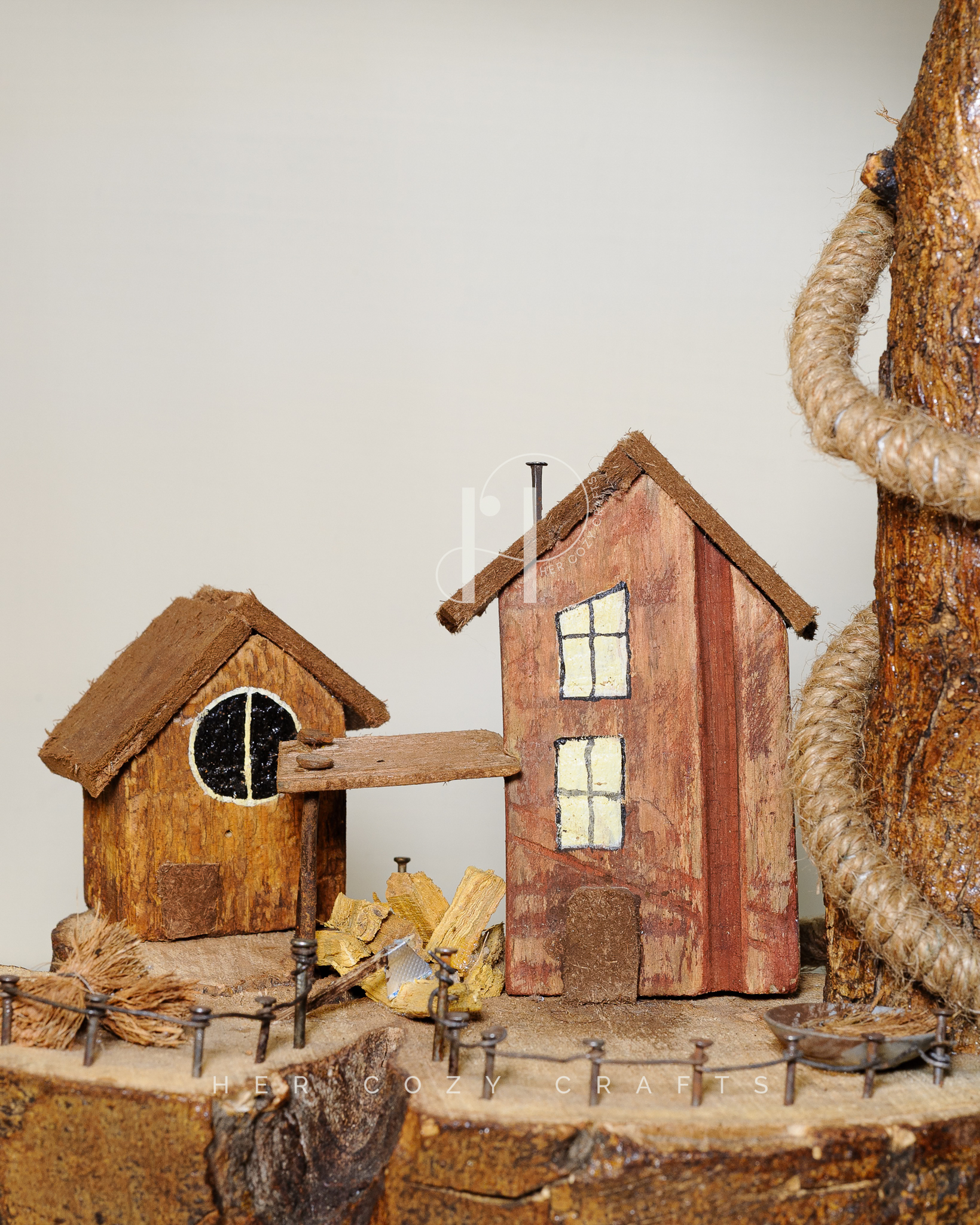 Side Beam Glow - Live wood base with beam and warm light - Image 2