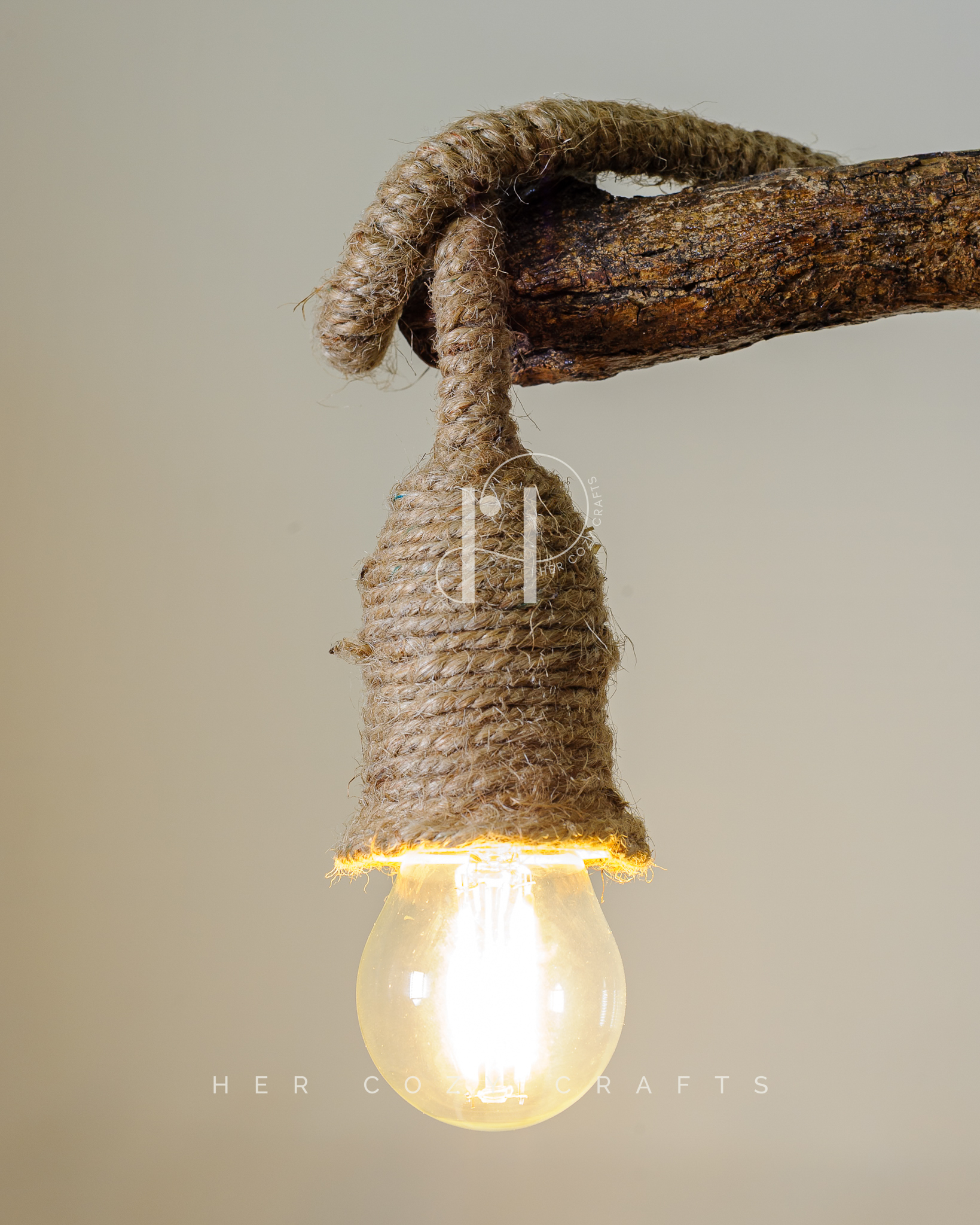 Side Beam Glow - Live wood base with beam and warm light - Image 3