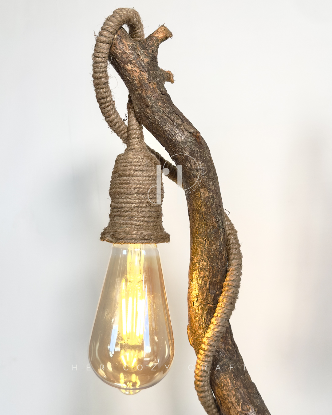 Meadow Rise Lamp - Slim branch frames cottage scene with gentle glow - Image 6