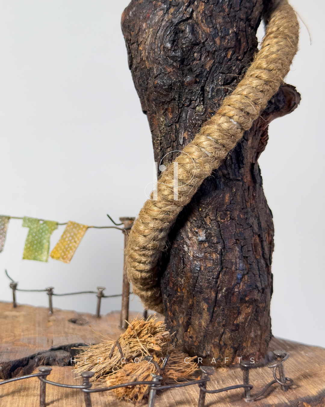 Homestead Curve Lamp - Angled stem over house, pins, and stone walkway - Image 3