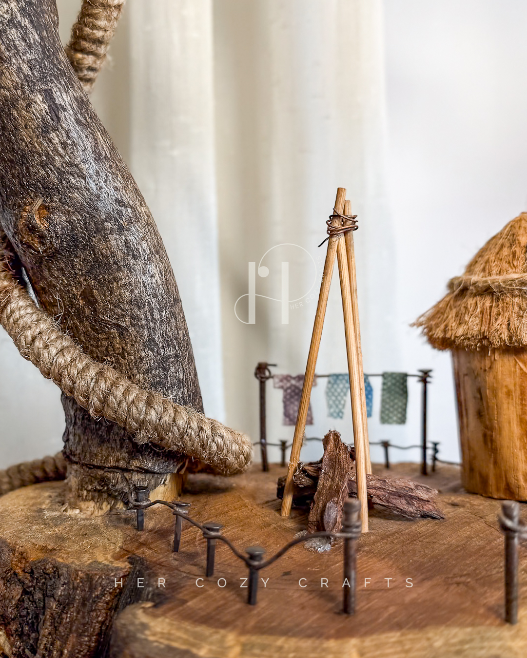 Hook Rise Lamp — Slender branch lifting light over rustic yard - Image 7