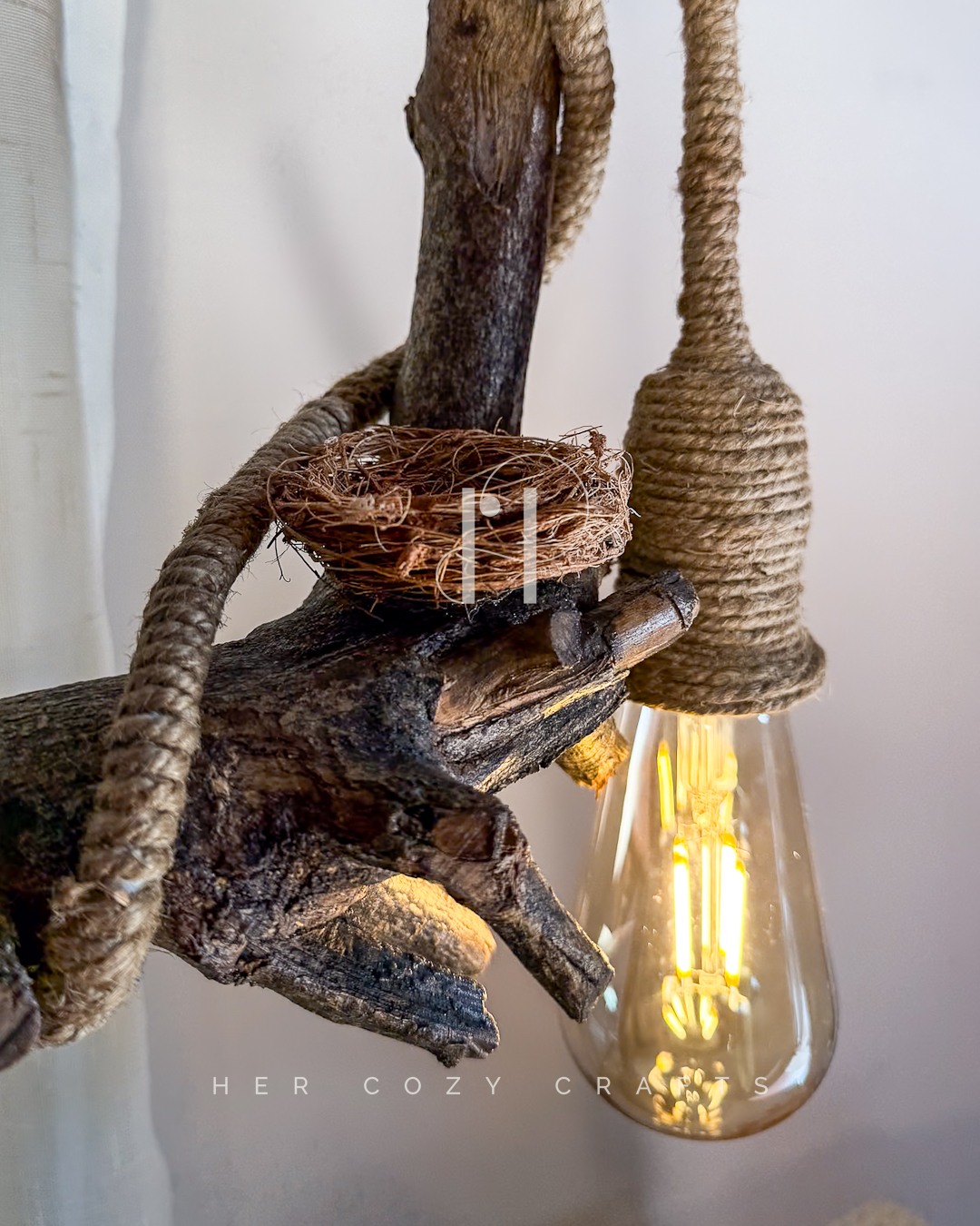 Hook Rise Lamp — Slender branch lifting light over rustic yard - Image 4