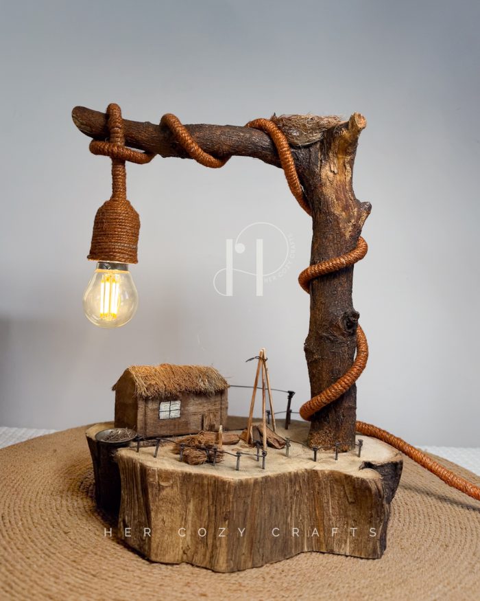 L Shape Yard Lamp - Side reaching stem over village deck