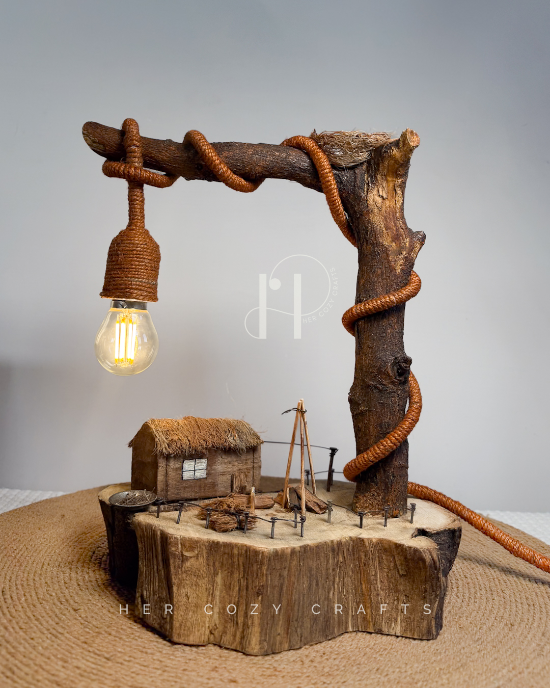 L Shape Yard Lamp - Side reaching stem over village deck