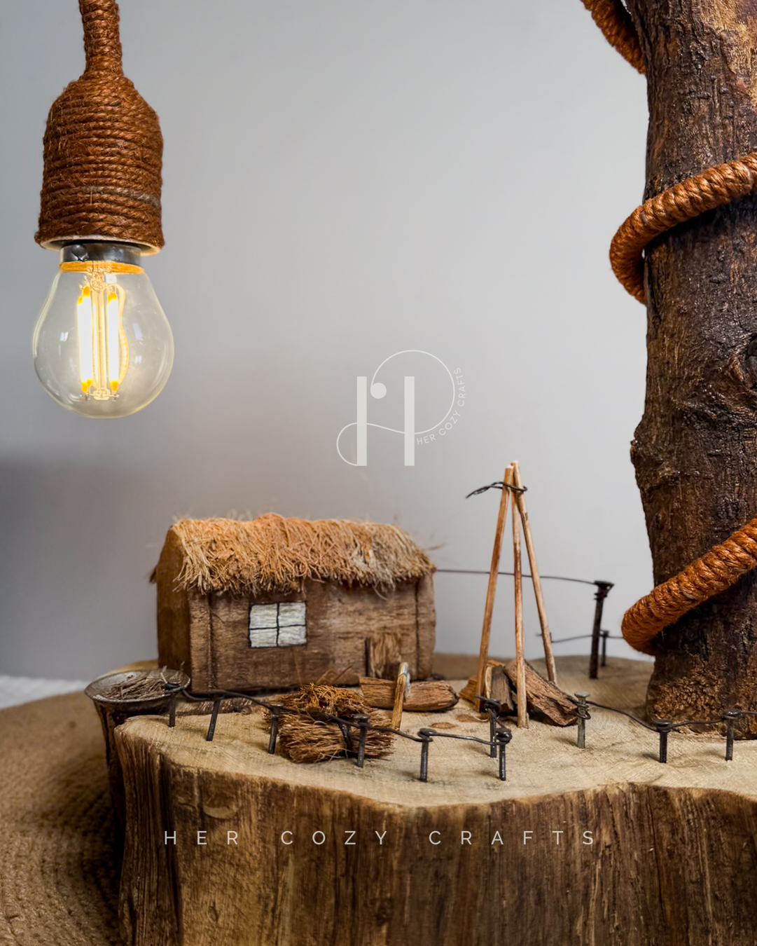 L Shape Yard Lamp - Side reaching stem over village deck - Image 2