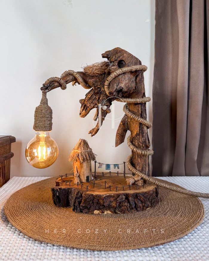 Wild Crest Lamp - Forward bent wood over tiny yard